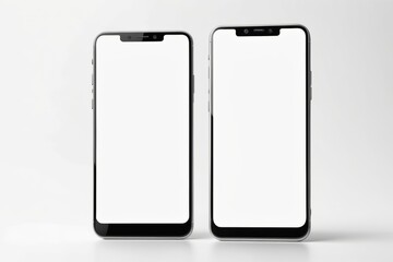 phone with blank screen on white background