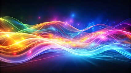 An ethereal image of abstract waves of light and color creating a vibrant luminescent flow