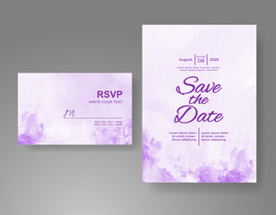 Fototapeta premium Wedding invitation with Abstract splashed watercolor background