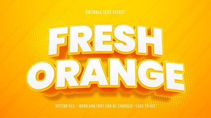 Orange editable text effect, fresh juice text style