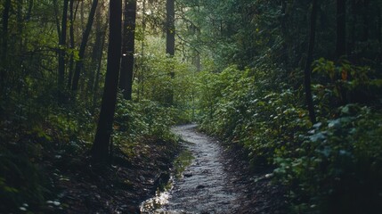 Obraz premium A Serene Path in the Woods