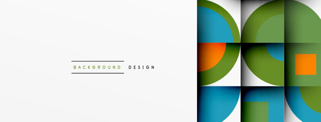 Fototapeta premium Geometric design abstract background - circles squares