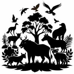 Wildlife Black silhouette