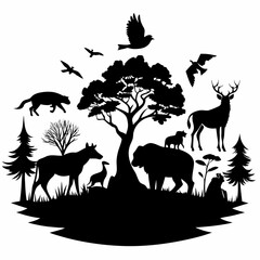 Wildlife Black silhouette
