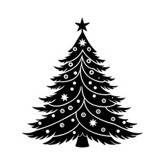 Christmas tree silhouette vector, christmas tree Vector