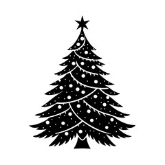 Christmas tree silhouette vector, christmas tree Vector