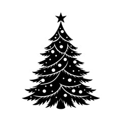 Christmas tree silhouette vector, christmas tree Vector