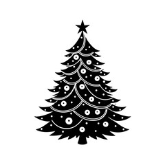 Christmas tree silhouette vector, christmas tree Vector