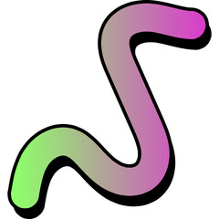 Retro Style Colorful Squiggly Element