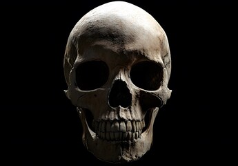 Fototapeta premium human skull on black