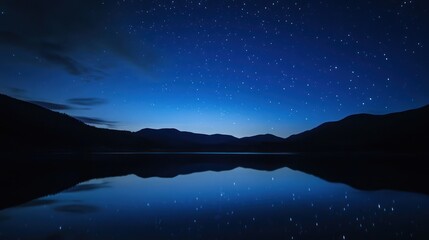 Starry Night Reflection in a Still Lake