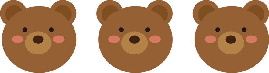 Cute bear brown border decoration illustration