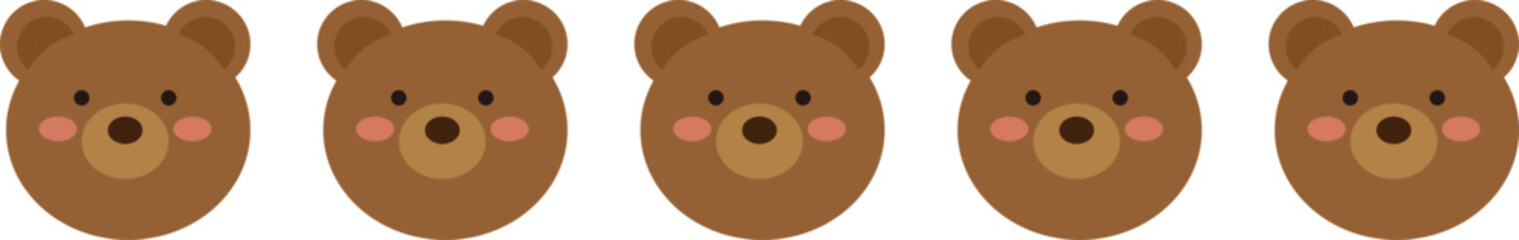 Cute bear brown border decoration illustration