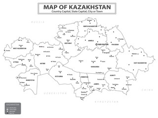 Geography politics map of countries. Map of country with capital, state capital and major city.