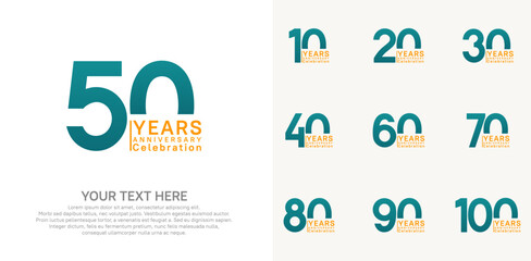 anniversary logotype style with green and orange color can be use for company celebration event