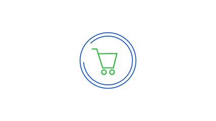  shopping cart icon green color 4k illustration on white background. Abstract beautiful Shop basket concept 4k illustration. 
