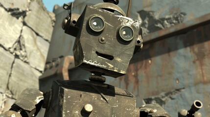 Rusty Robot in a Post-Apocalyptic World.