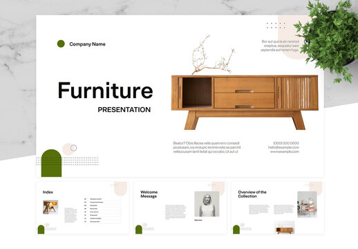 Green and White Furniture Persentation