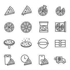 Pizza line icons, Set of simple Line Icon Set Vector