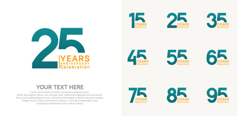 anniversary logotype style with green and orange color can be use for company celebration event