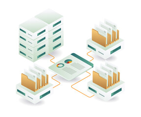 A computer and file, illustrating modern technology and data management