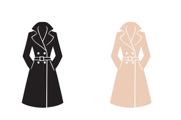 Women Long Suit or Coat or Jacket silhouette Illustration
