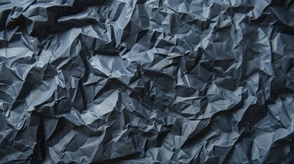Abstract Crumpled Black Paper Texture.