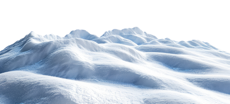 Winter snow landscape isolated on transparent background