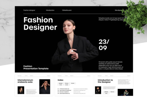 Black and White Fashion Designer Persentation