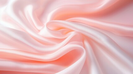 Obraz premium Soft Elegance, a gentle cascade of pale pink silk, showcases delicate folds that evoke a sense of luxury and serenity, perfect for fashion or interior design inspiration.