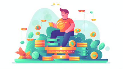 Fototapeta premium Credit games Illustration Flat Vector