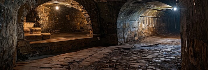 Underground tunnel connected to a Cold War refuge