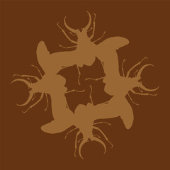 insect themed ceramic design in brown