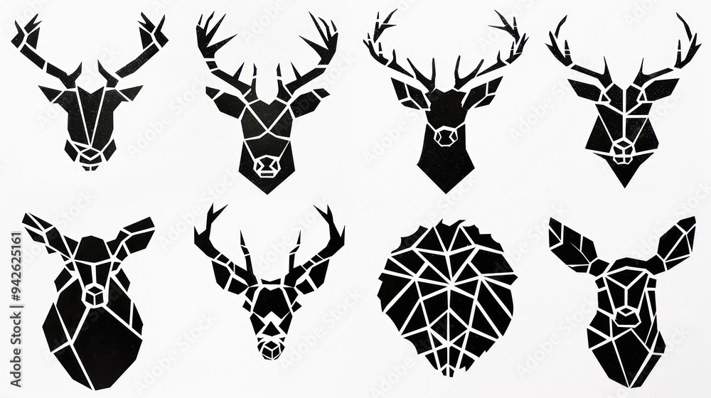 Sticker Geometric Deer Silhouettes.