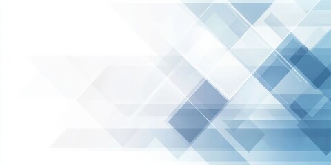 Abstract Light Blue and White Geometric Background with Copy Space for Business Presentation, Technology Banner Template Design with Light Gray Color
