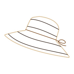 Floppy Hat Line Art Illustration suitable for completing designs related to the types of hats