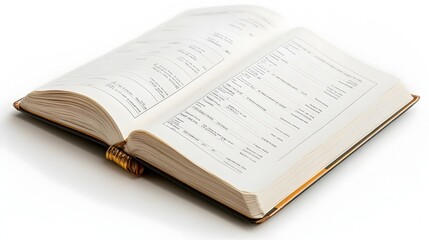 Obraz premium Open Financial Planner Book on a White Background Displaying Budgeting Tips Strategies and Resources for Effective Wealth Management and Personal Finance Optimization