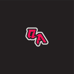 dynamic line monogram logo cool esport concept QA bold sporty gaming style letter