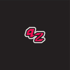 dynamic line monogram logo cool esport concept PZ bold sporty gaming style letter