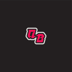 dynamic line monogram logo cool esport concept QB bold sporty gaming style letter