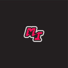 dynamic line monogram logo cool esport concept MI bold sporty gaming style letter