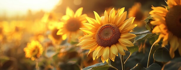 Astrological business advice, tarot theme with glowing elegant Executive Sunflowers blooming