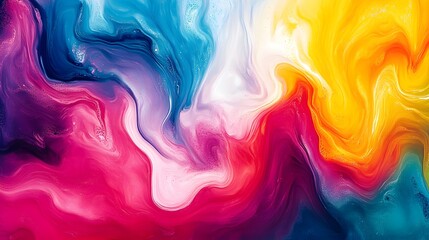 Vibrant Wavy Patterns and Fluid Shapes Abstract Art - Colorful Wallpaper Design for Dynamic Creative Projects