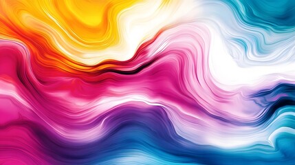 Obraz premium Vibrant Wavy Patterns and Fluid Shapes Abstract Art - Colorful Wallpaper Design for Dynamic Creative Projects