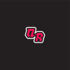 Fototapeta premium dynamic line monogram logo cool esport concept QR bold sporty gaming style letter