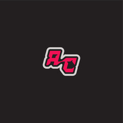 dynamic line monogram logo cool esport concept RC bold sporty gaming style letter