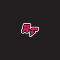 dynamic line monogram logo cool esport concept RF bold sporty gaming style letter