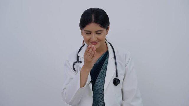 Indian Female Doctor Greeting Adab