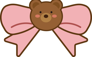 Cute bunny bear bow decorative illustration