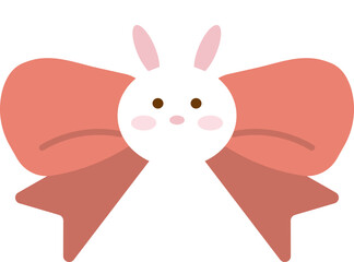 Cute bunny bear bow decorative illustration